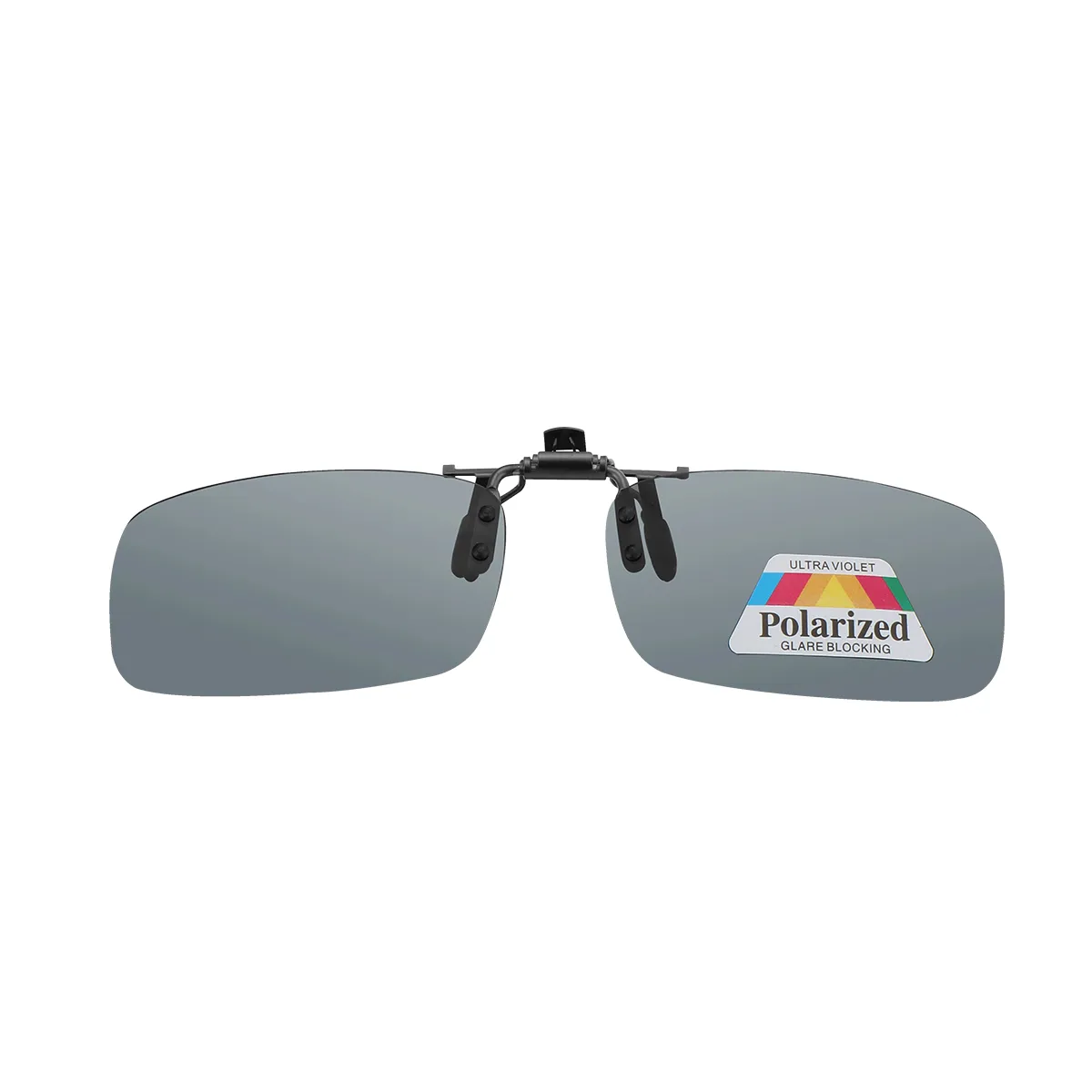 Clip-L - Rectangle Gray Silver Clip On Sunglasses for Men & Women - EFE